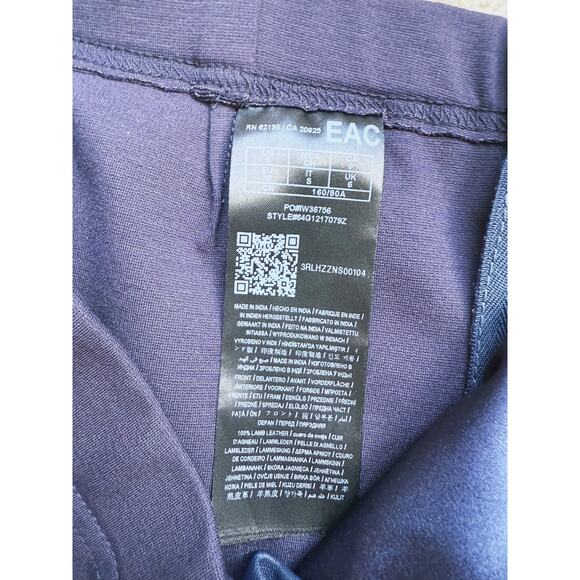 Marciano 100% Lamb Leather Front Leggings Small Dark Blue Edgy Lived in Luxe - Picture 5 of 12